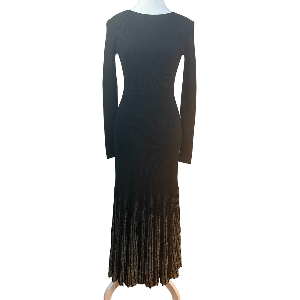 Moon River Sweater Bodycon Maxi Dress S Black Holiday Shimmer Evening Chic